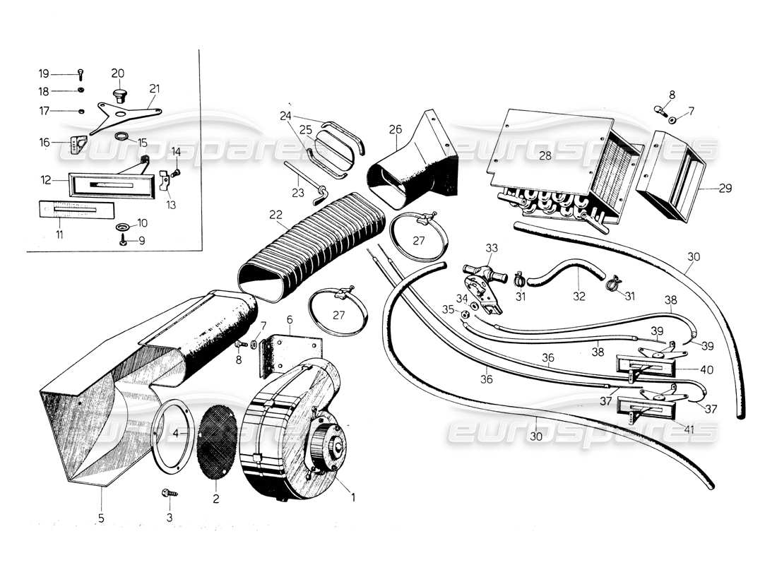 lamborghini countach lp400 stufa diagramma delle parti