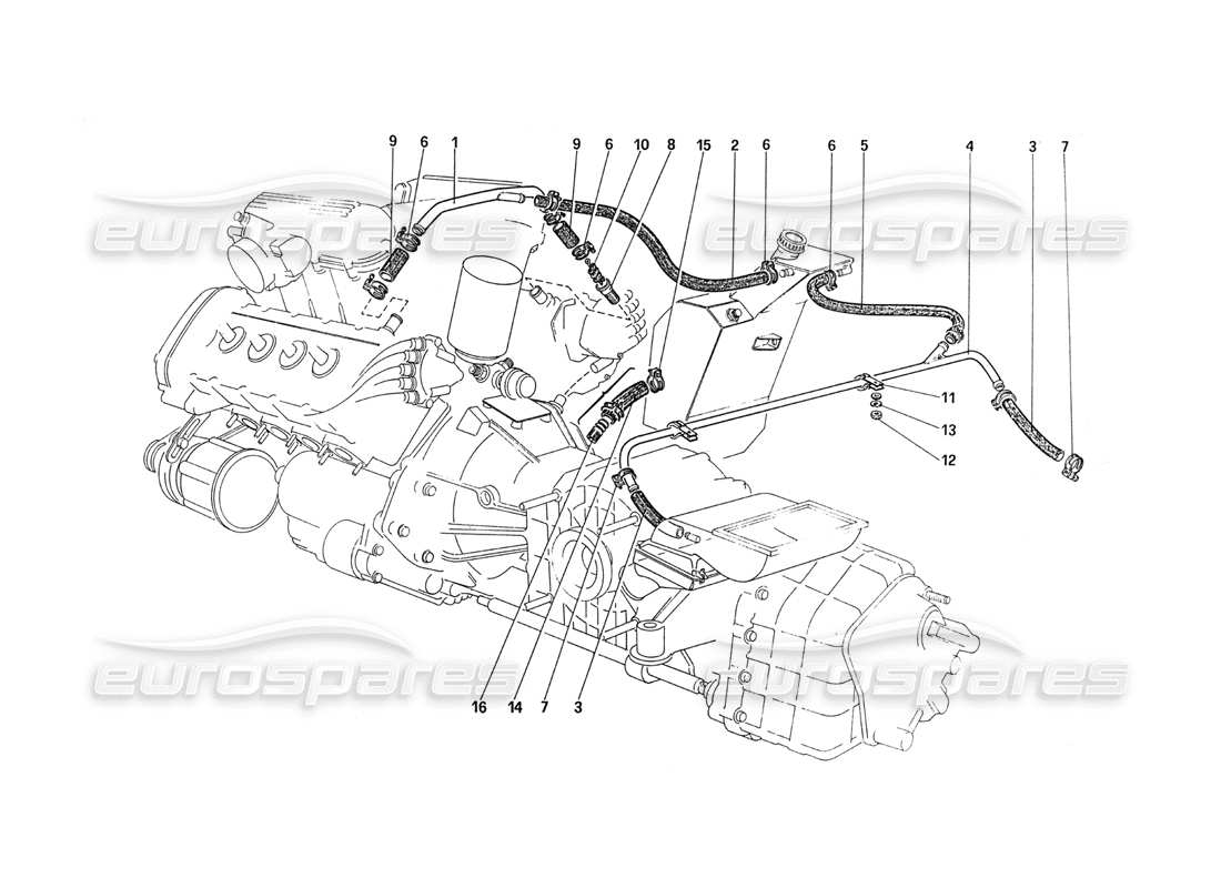 ferrari 288 gto colpo: diagramma delle parti del sistema