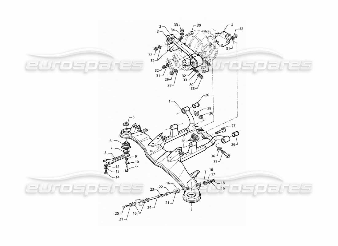 maserati ghibli 2.8 gt (variante) sospensione posteriore diagramma delle parti