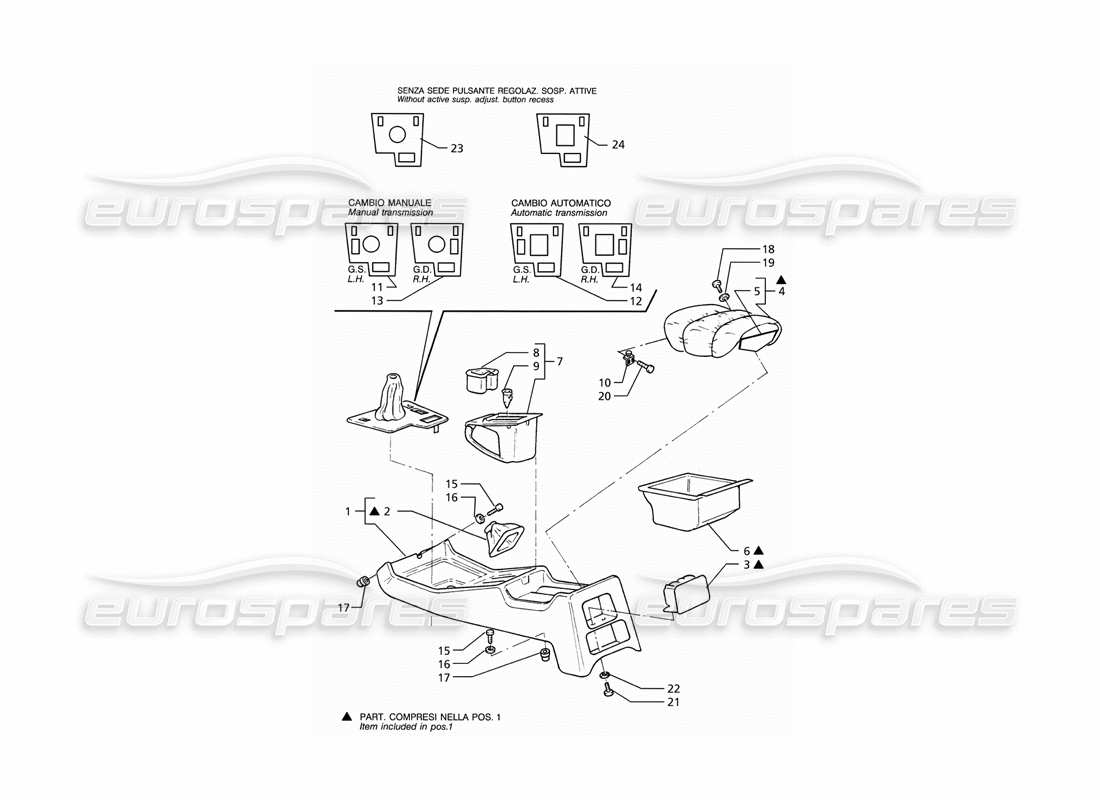 maserati ghibli 2.8 gt (variante) consolle diagramma delle parti