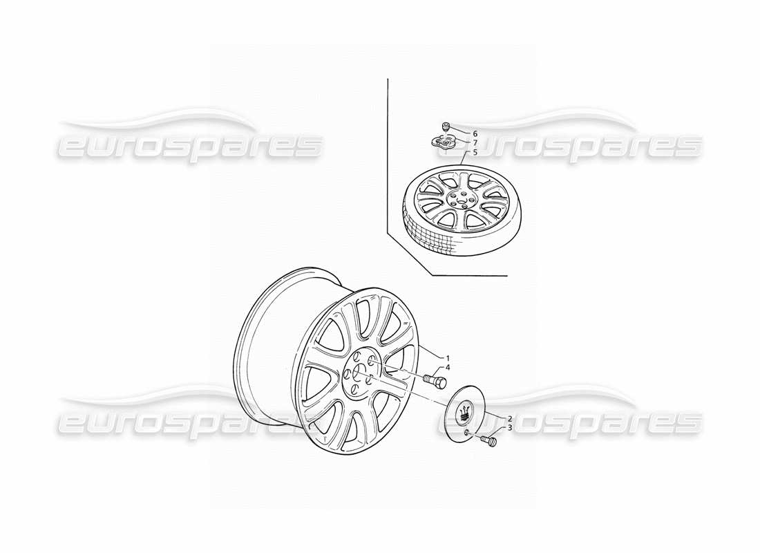 maserati qtp v6 (1996) cerchioni diagramma delle parti