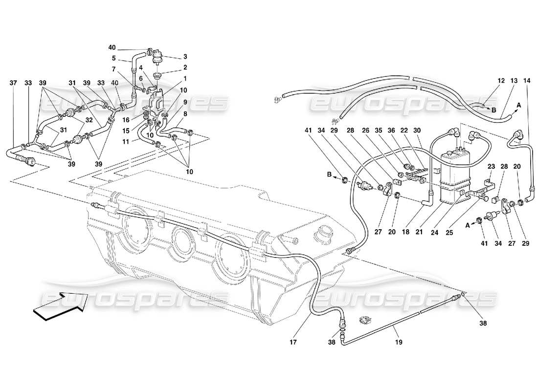 ferrari 456 gt/gta antievaporazione. dispositivo -valido per usa, cdn e aus da car ass. no. 26913 diagramma delle parti