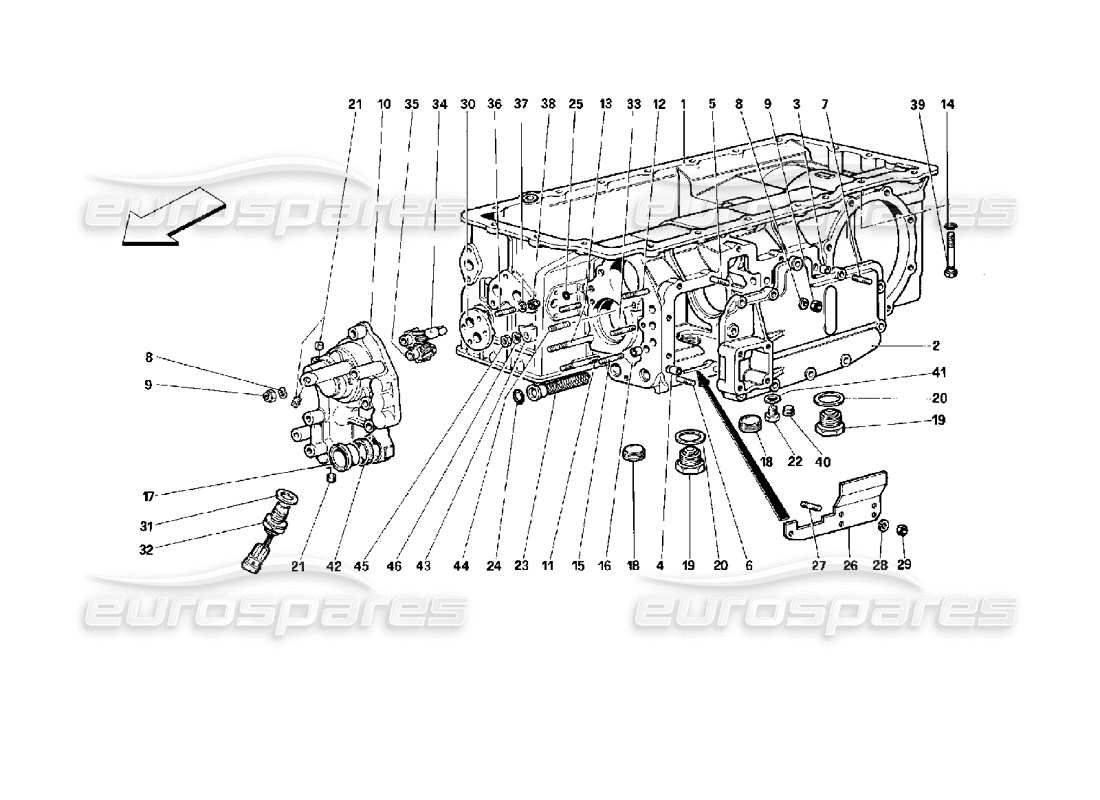 ferrari 512 tr diagramma delle parti del cambio