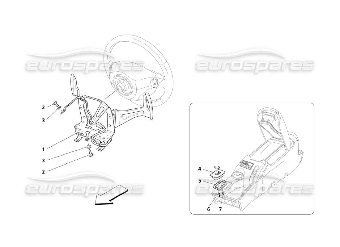 maserati qtp. (2006) 4.2 comandi del conducente per il cambio f1 diagramma delle parti