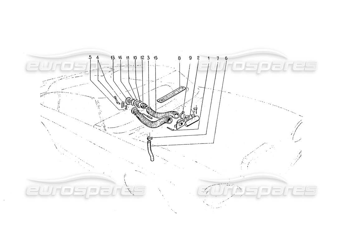 ferrari 330 gt 2+2 (coachwork) schema delle parti delle prese d'aria del riscaldamento interno (edizione 1).