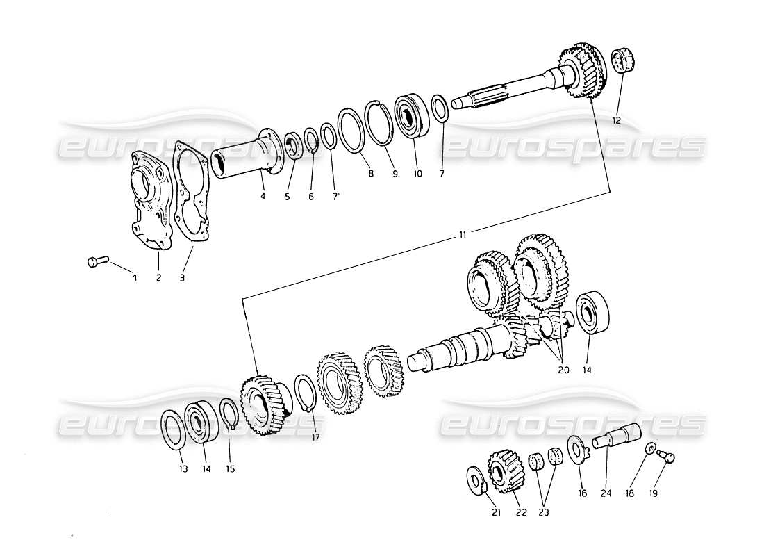 maserati biturbo 2.5 (1984) diagramma delle parti dell'albero di trasmissione e dell'albero cardanico diretto