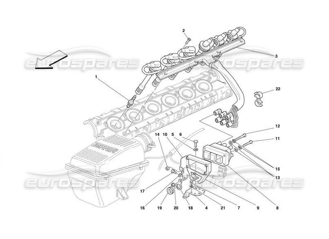 ferrari 550 barchetta diagramma delle parti del dispositivo di accensione