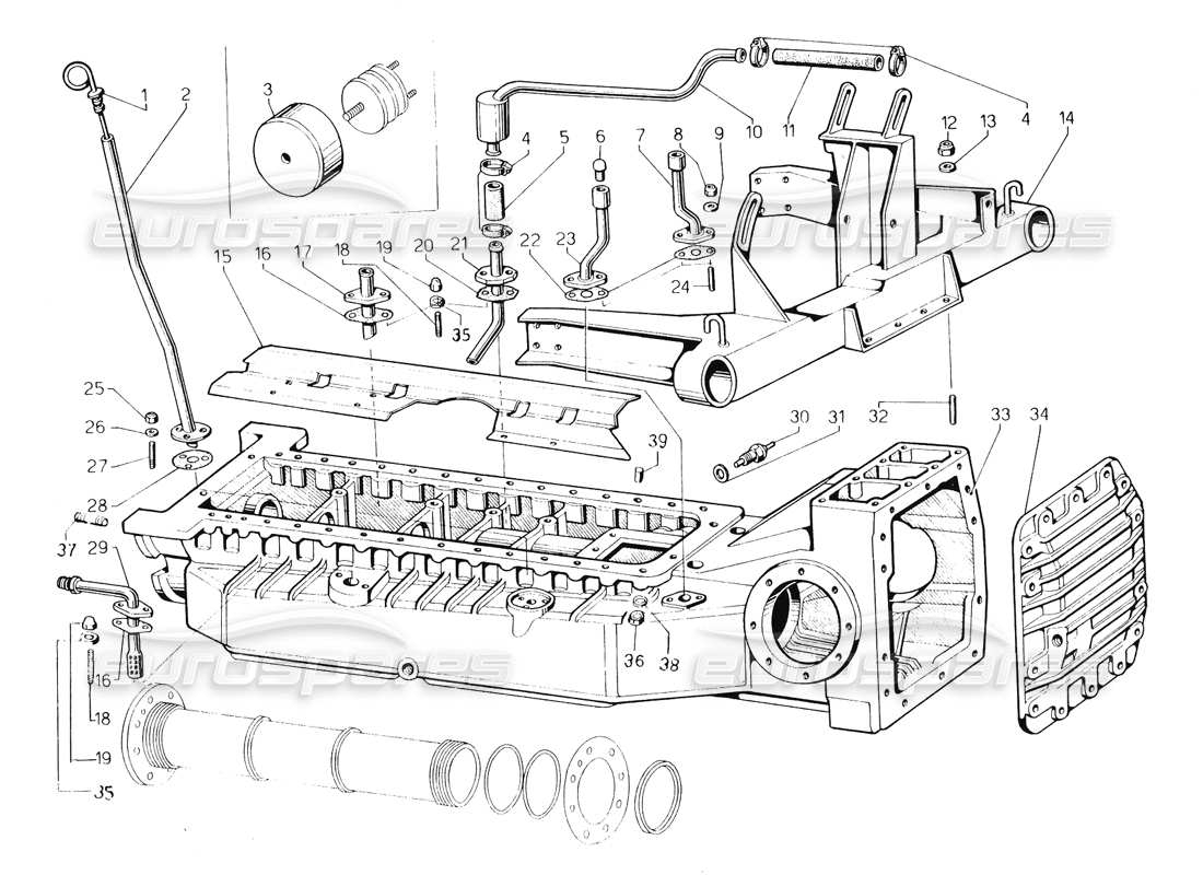 lamborghini countach 5000 qvi (1989) diagramma delle parti della coppa