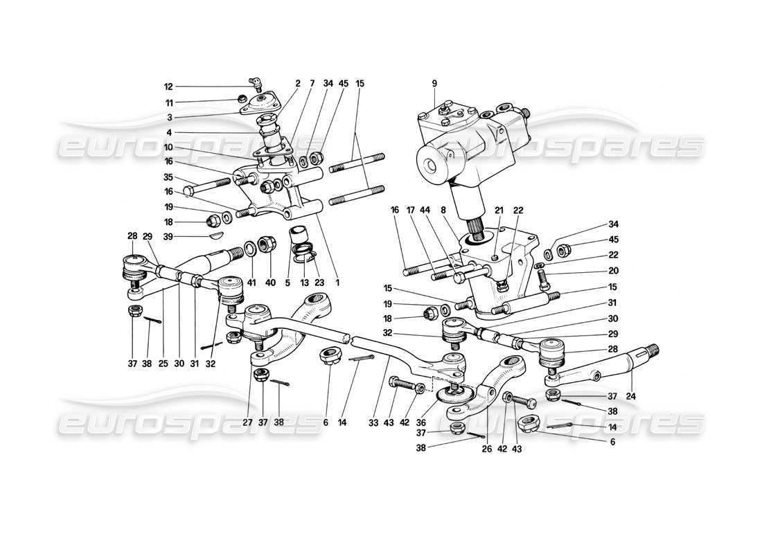 ferrari 400i (1983 mechanical) collegamento dello sterzo diagramma delle parti