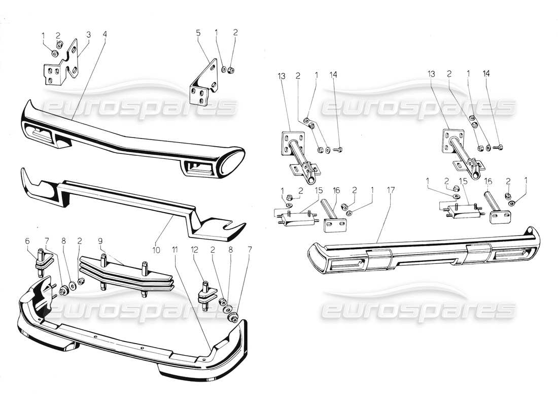 lamborghini jalpa 3.5 (1984) paraurti e spoiler (cap) (valido solo per la svizzera nel mese di settembre 1984) diagramma delle parti