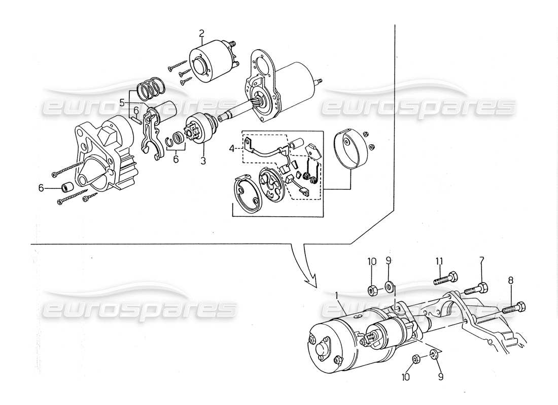 maserati 2.24v diagramma delle parti del motorino di avviamento