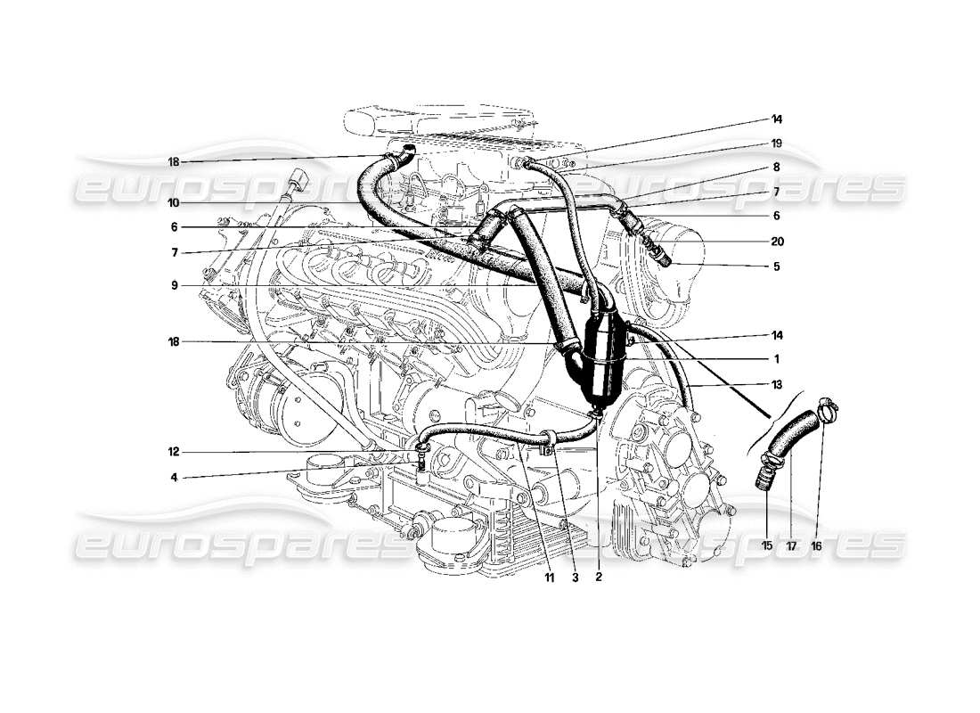 ferrari mondial 3.0 qv (1984) colpo - per sistema diagramma delle parti
