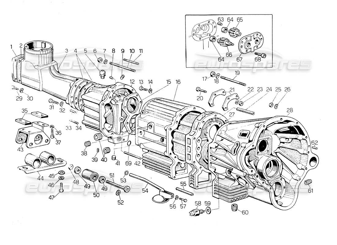 lamborghini countach lp400 diagramma delle parti del cambio