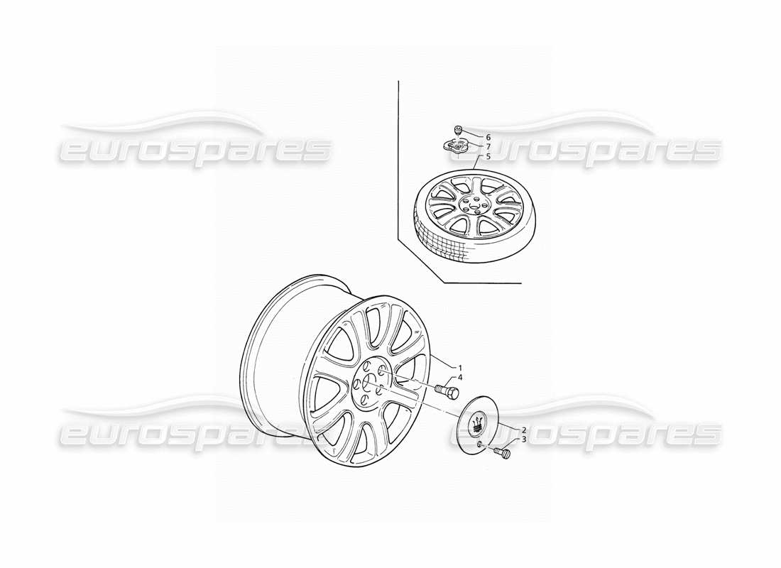 maserati qtp v8 (1998) cerchioni diagramma delle parti