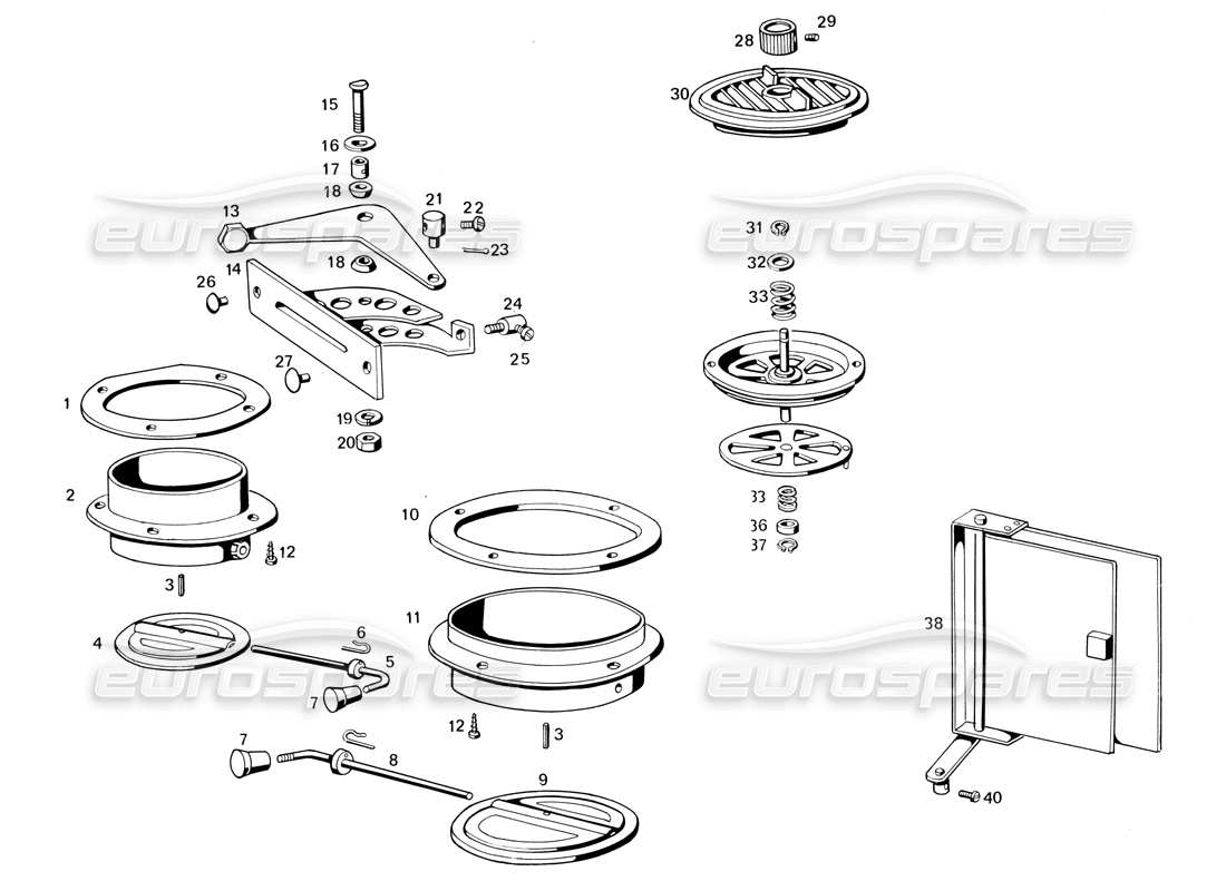 maserati ghibli 4.7 / 4.9 diagramma delle parti di ventilazione