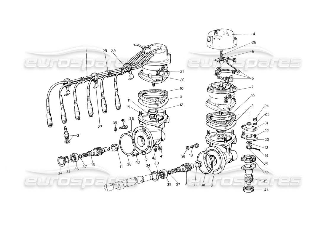 ferrari 400 gt (mechanical) accensione del motore diagramma delle parti