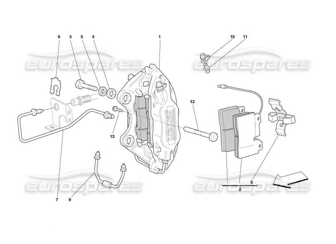ferrari 575 superamerica pinza per freno anteriore diagramma delle parti