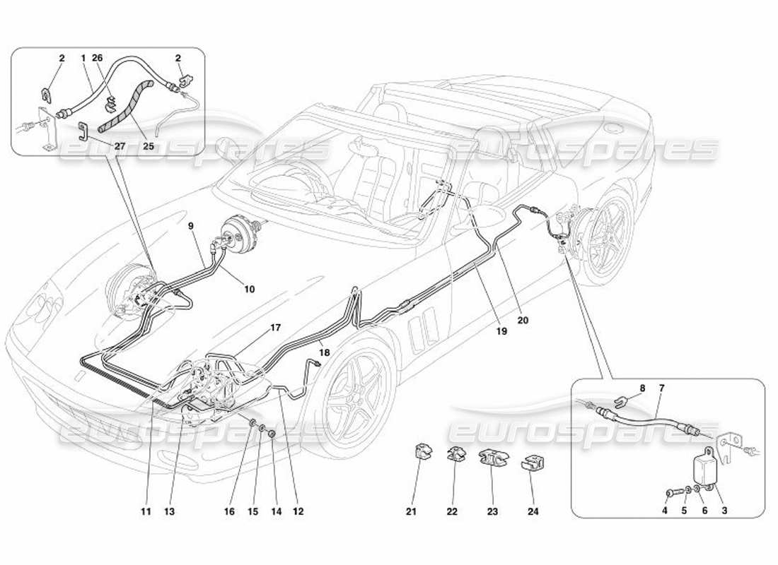 ferrari 575 superamerica sistema frenante -vale per gd- diagramma delle parti