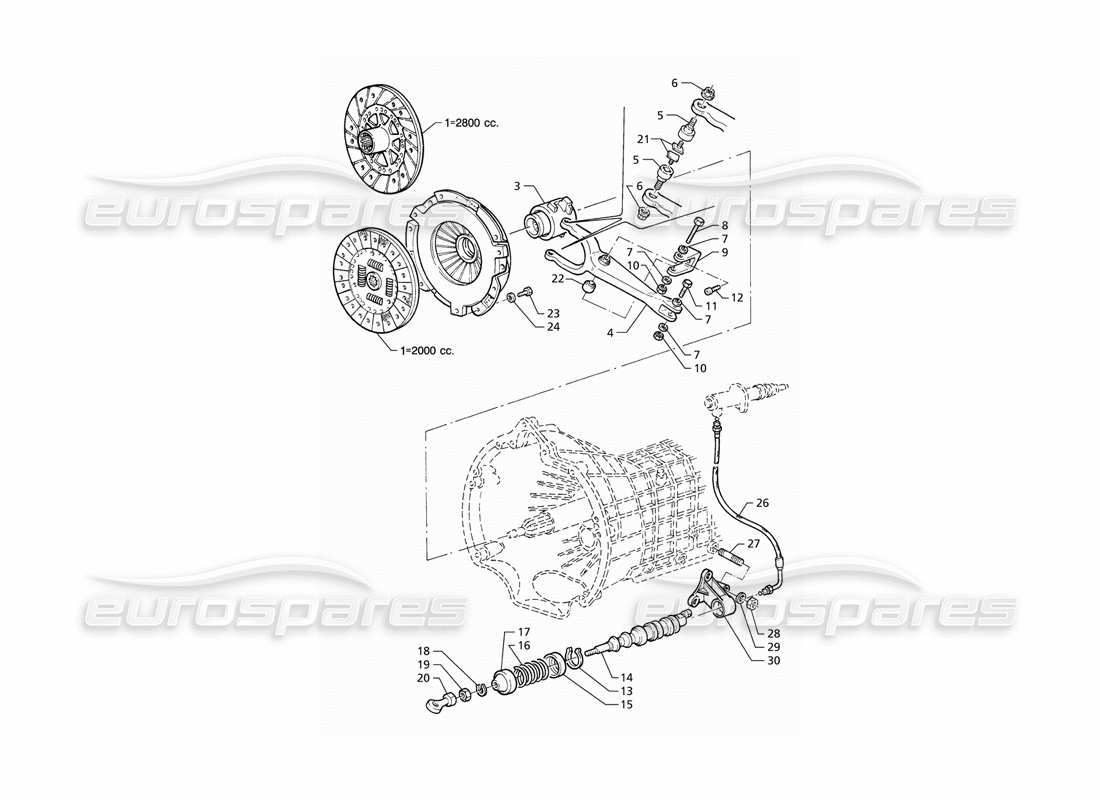 maserati qtp v6 (1996) diagramma della parte della frizione