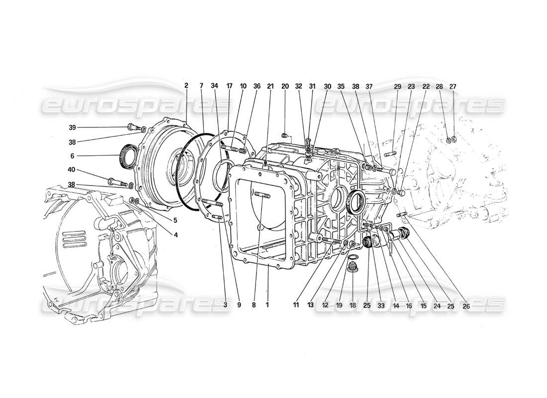 ferrari 288 gto diagramma delle parti dell'alloggiamento differenziale