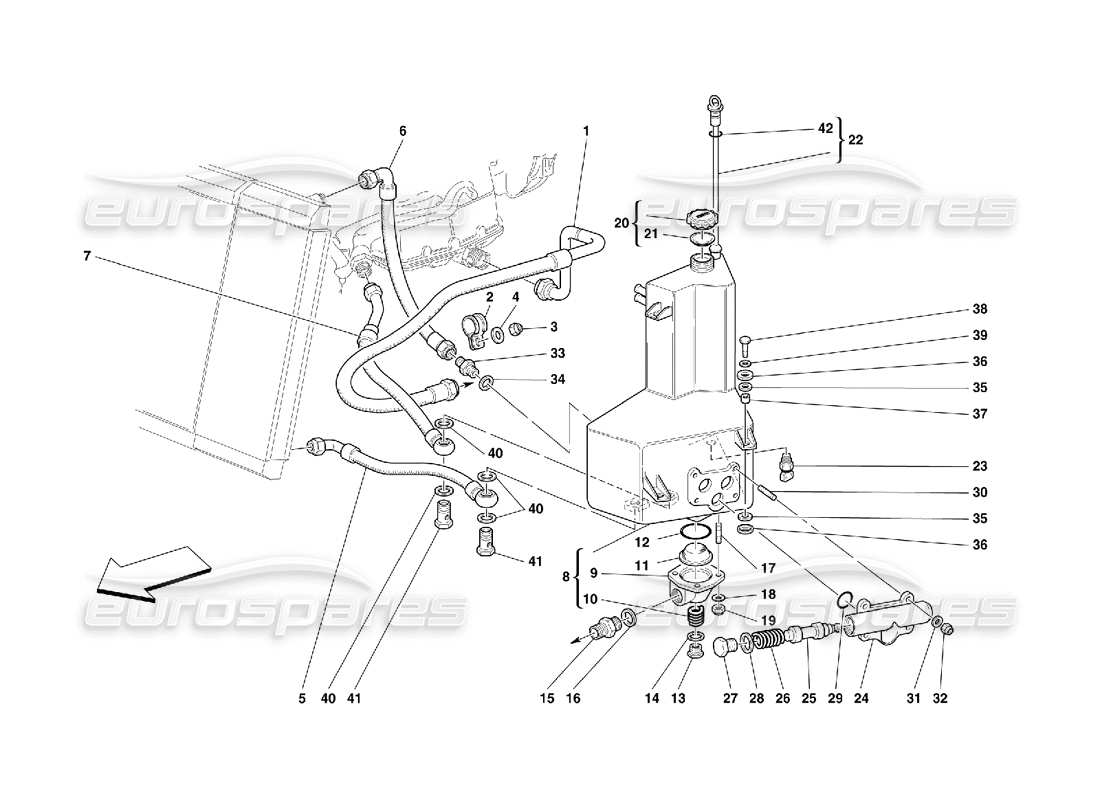 ferrari 456 gt/gta sistema di lubrificazione - serbatoio diagramma delle parti