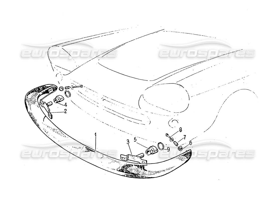 ferrari 330 gt 2+2 (coachwork) diagramma delle parti serie paraurti anteriore 1 (per gsfvn 566 - per gdfvn 59).