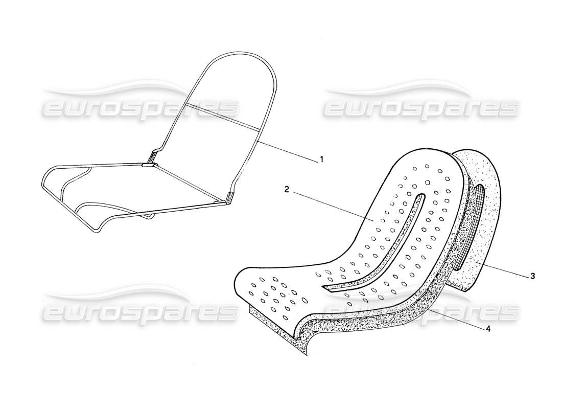 ferrari 206 gt dino (coachwork) diagramma delle parti del telaio del sedile