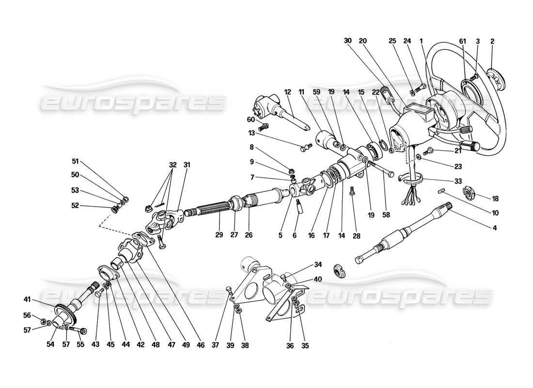 ferrari 328 (1988) piantone dello sterzo diagramma delle parti