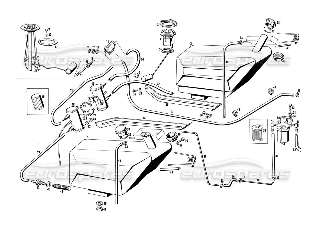 maserati ghibli 4.7 / 4.9 serbatoio e pompa del carburante diagramma delle parti