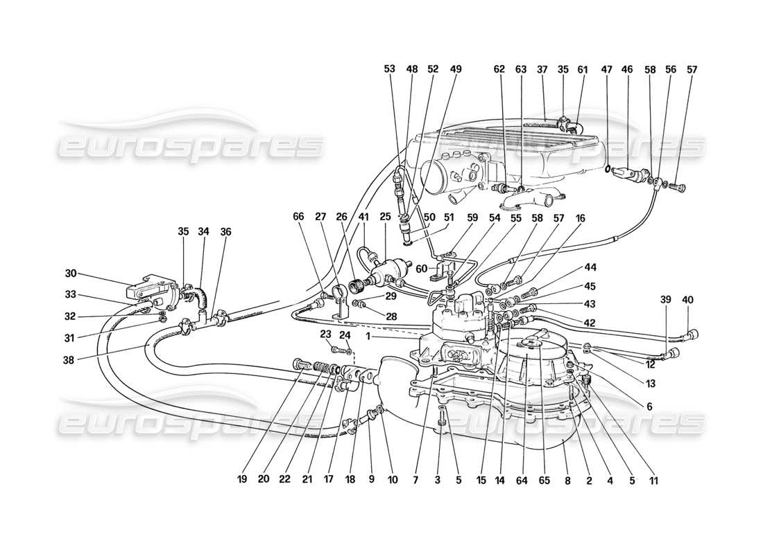ferrari 328 (1988) diagramma delle parti delle linee dei distributori di carburante (per la versione ch88).