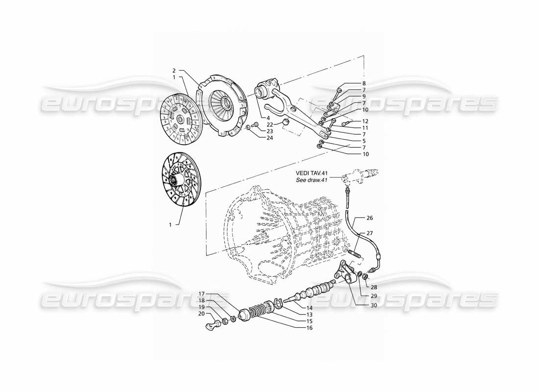 maserati ghibli 2.8 gt (variante) diagramma della parte della frizione