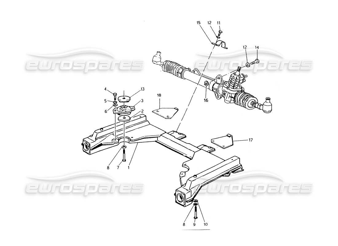 maserati 418 / 4.24v / 430 telaio anteriore diagramma delle parti