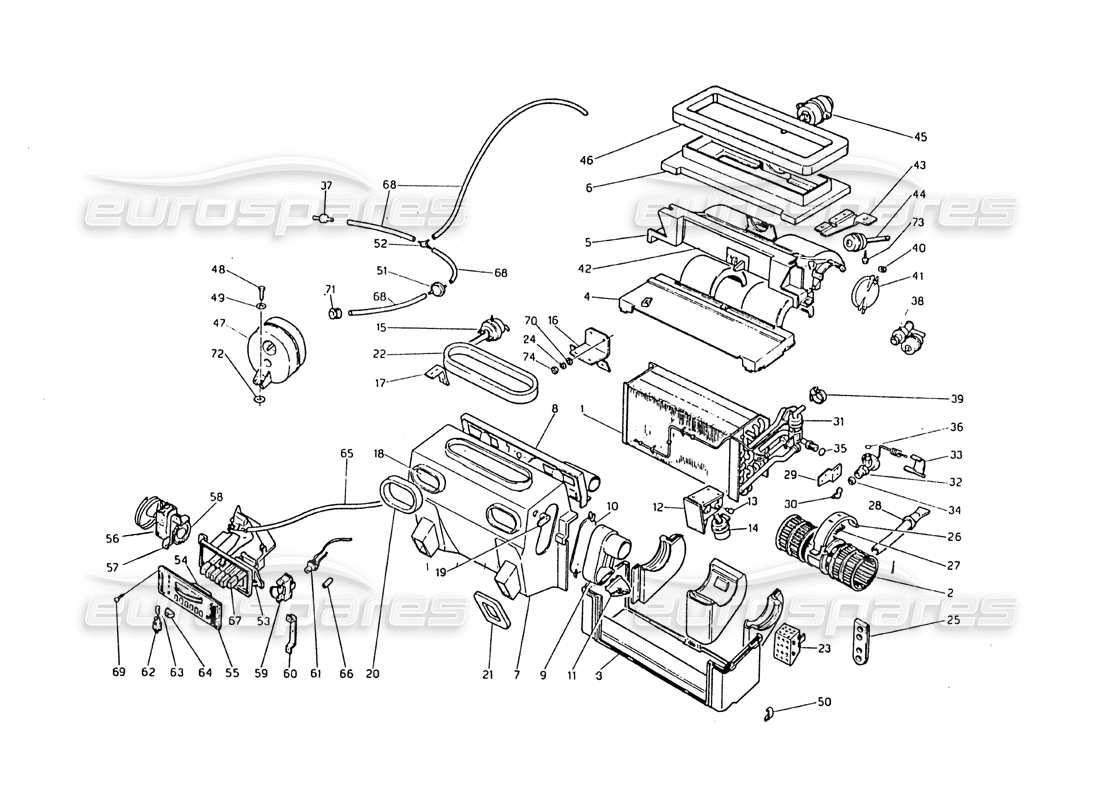 maserati biturbo 2.5 (1984) set di condizionamento diagramma delle parti