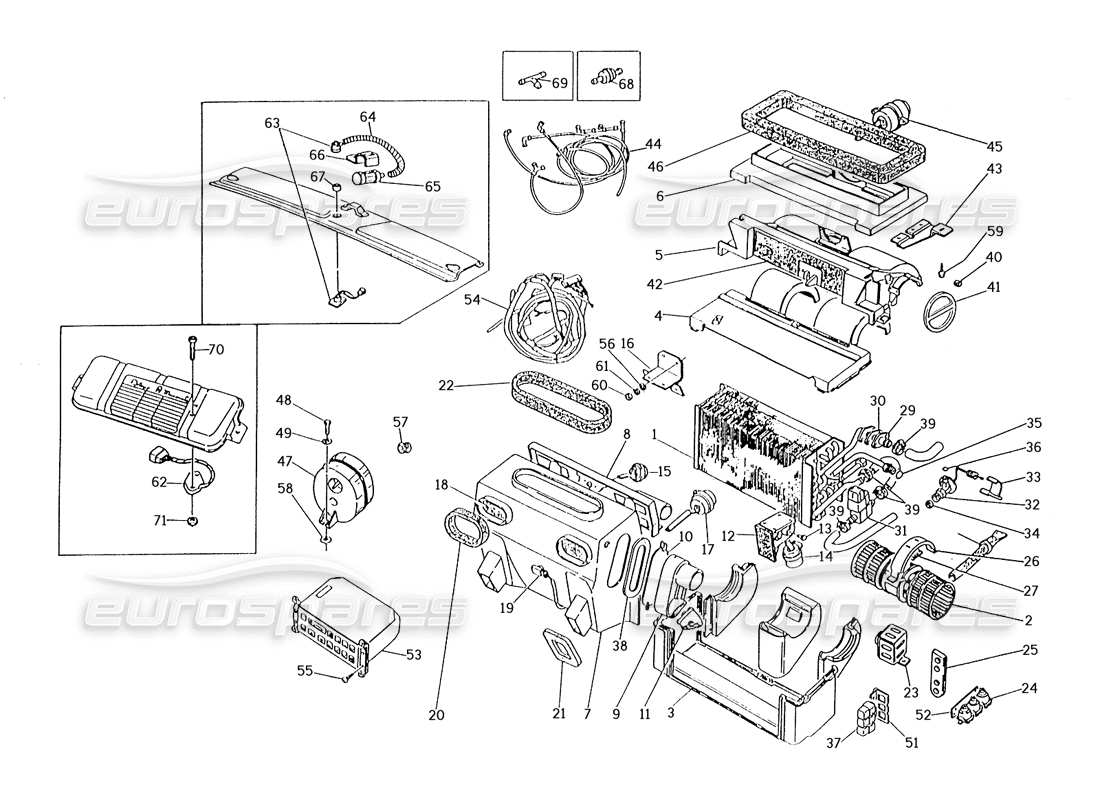 maserati karif 2.8 schema delle parti del set di condizionatore d'aria automatico (auto con sterzo sinistro).