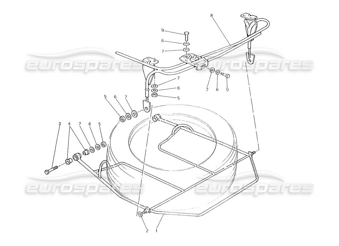 maserati karif 2.8 dispositivo sollevamento ruota di scorta diagramma delle parti