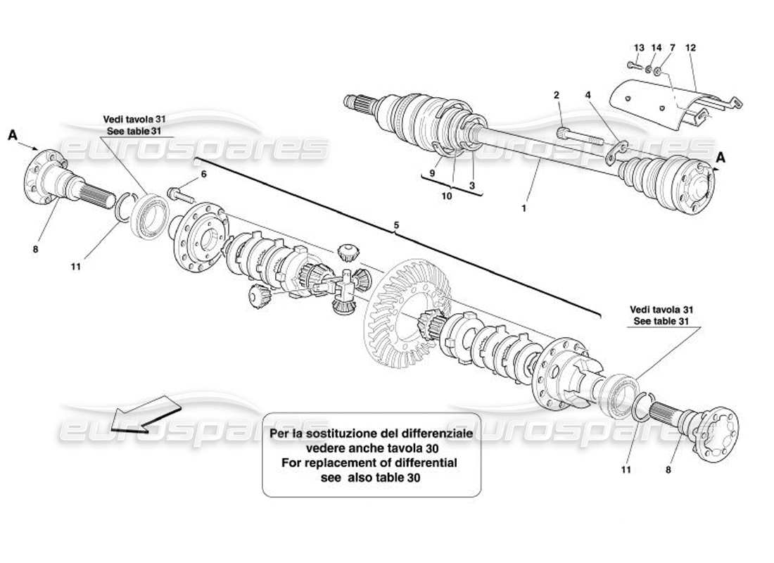 ferrari 575 superamerica differenziale e semiassi diagramma delle parti