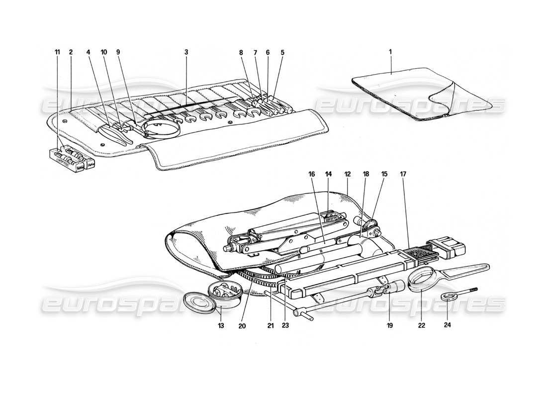 ferrari 512 bbi kit di strumenti diagramma delle parti