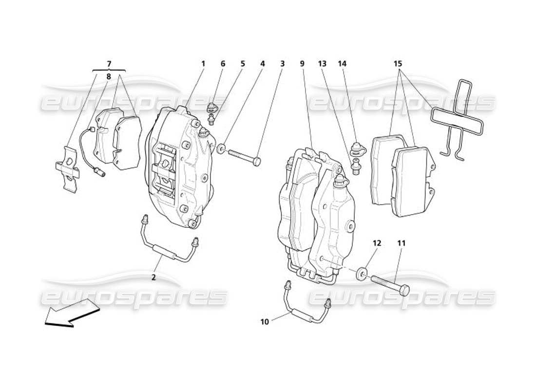 maserati 4200 spyder (2005) diagramma delle parti delle pinze dei freni