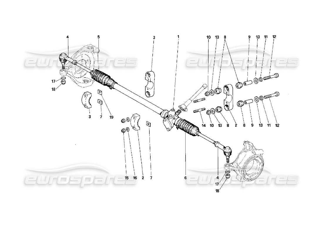 ferrari f40 scatola sterzo e collegamento diagramma delle parti