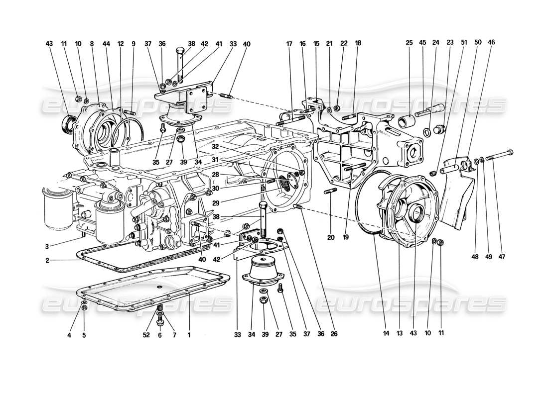 ferrari 512 bbi riduttore - supporti e coperture diagramma delle parti