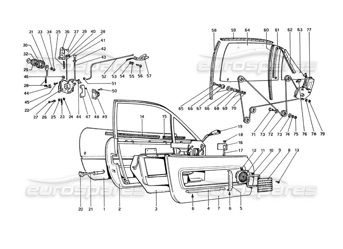 ferrari 365 gt4 berlinetta boxer porte diagramma delle parti