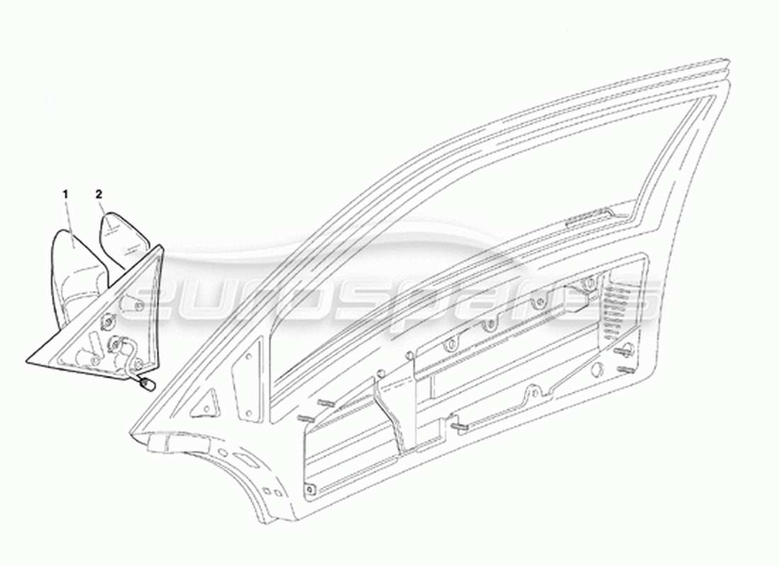lamborghini diablo vt (1994) diagramma delle parti delle porte (valido per la versione canadese - 1994 aprile).