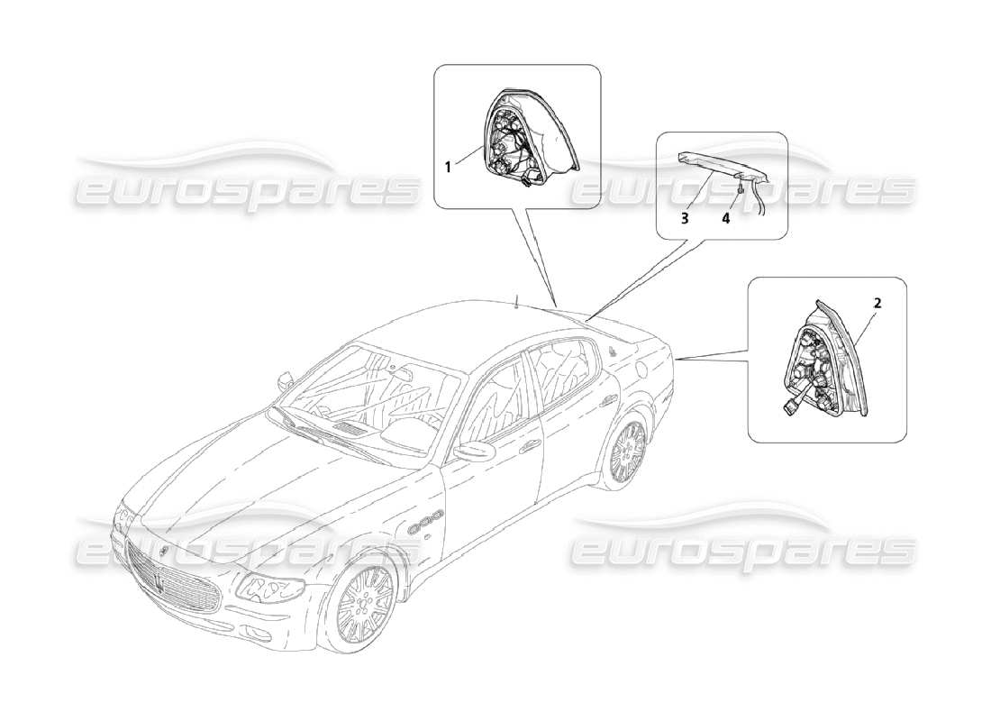 maserati qtp. (2006) 4.2 luci posteriori diagramma delle parti