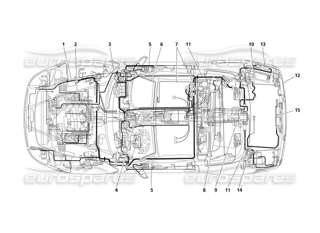 maserati 4200 spyder (2005) schema delle parti dell'impianto elettrico