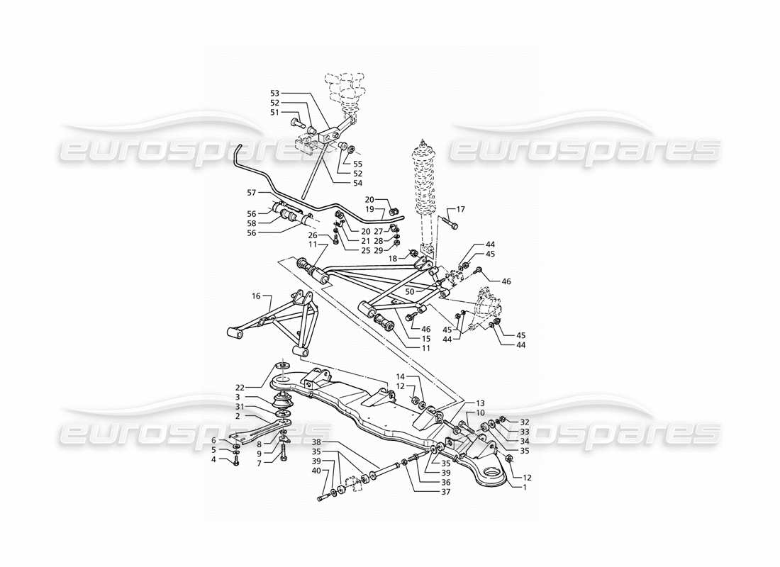 maserati ghibli 2.8 (abs) sospensione posteriore diagramma delle parti