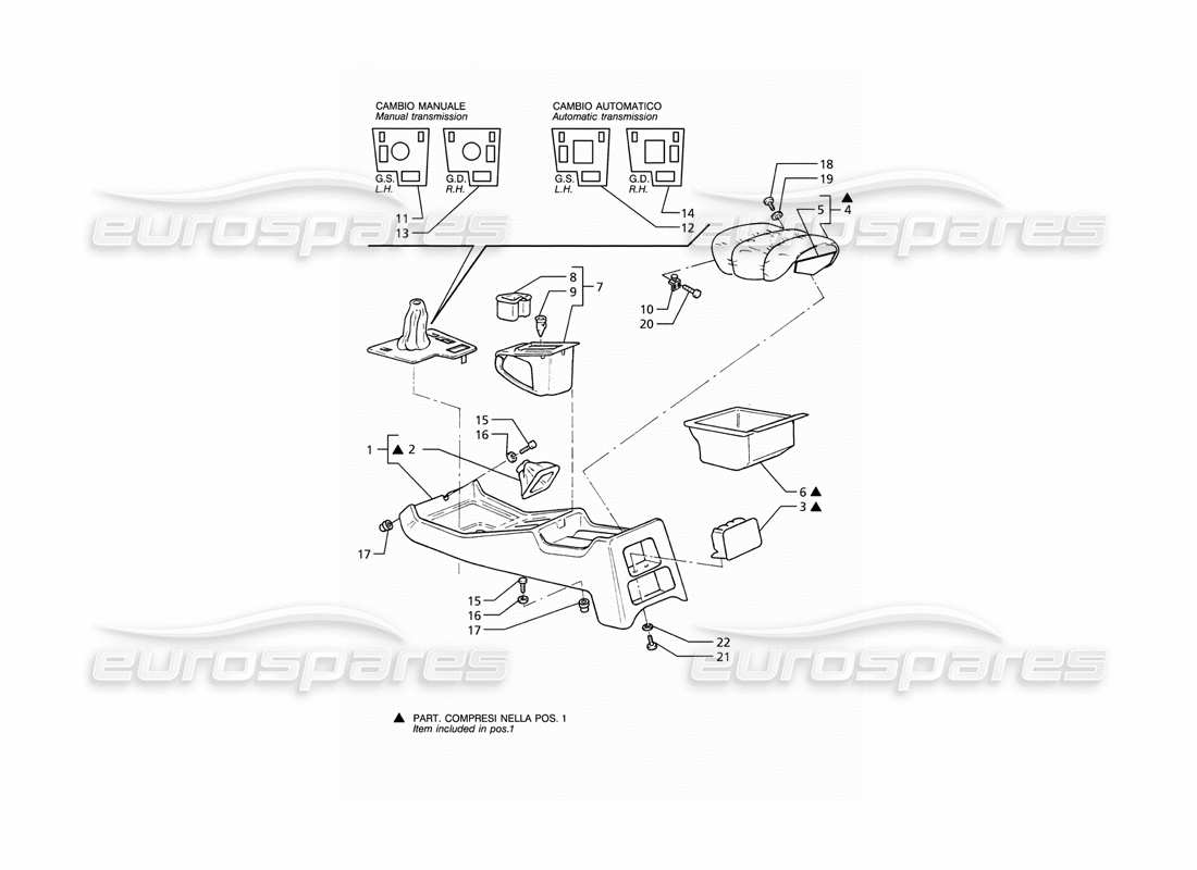 maserati ghibli 2.8 (abs) consolle diagramma delle parti