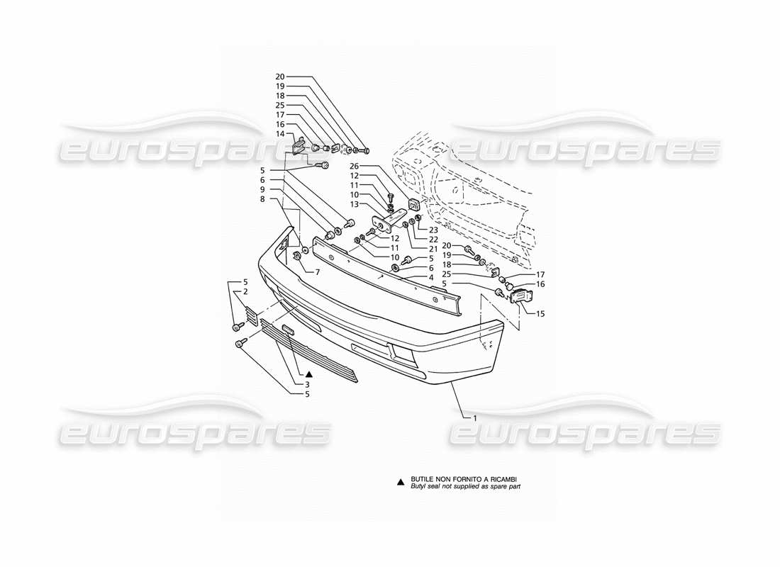 maserati ghibli 2.8 (abs) schema delle parti paraurti anteriore