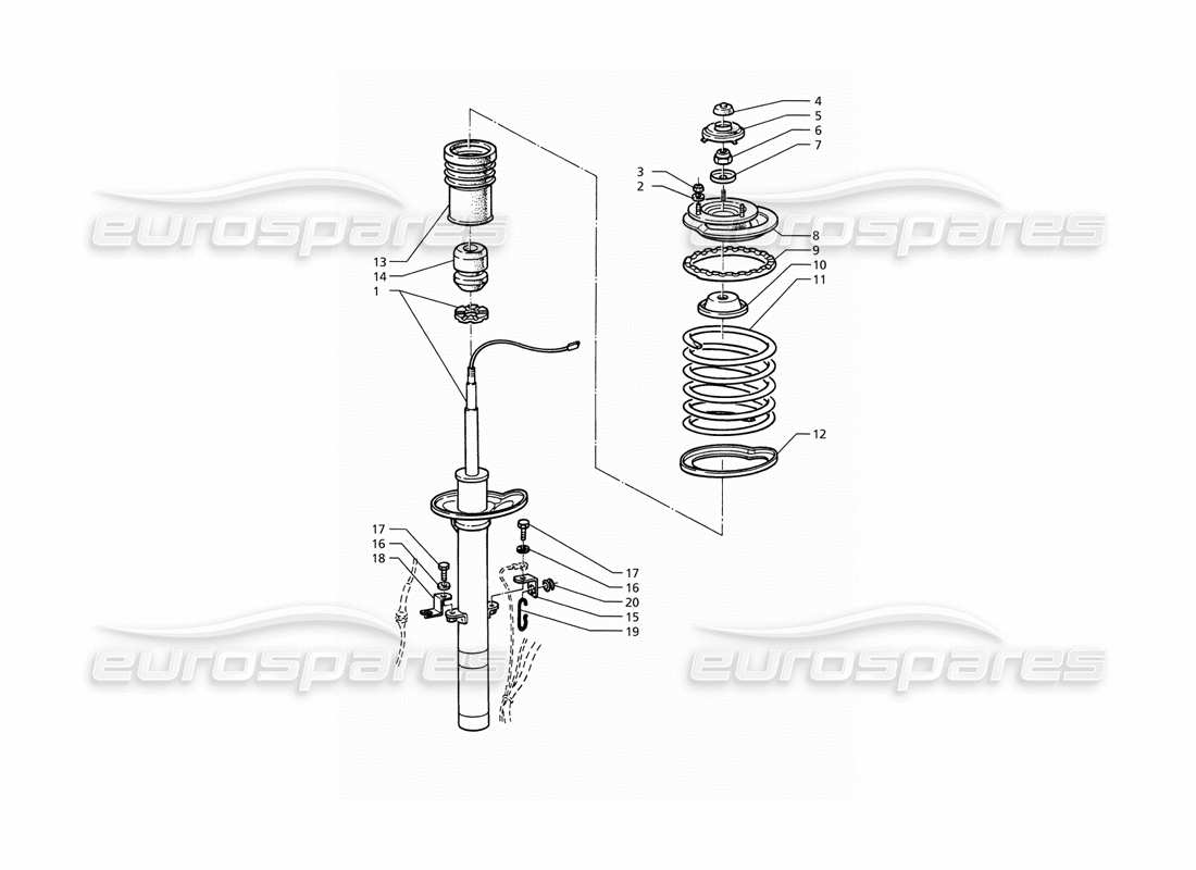 maserati ghibli 2.8 (abs) ammortizzatore anteriore diagramma delle parti