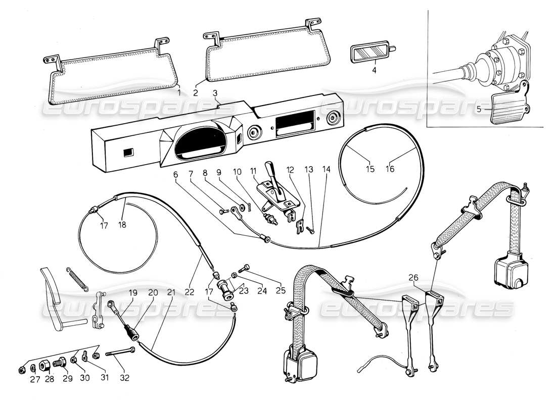 lamborghini jalpa 3.5 (1984) varie (valido per gli usa - maggio 1985) diagramma delle parti