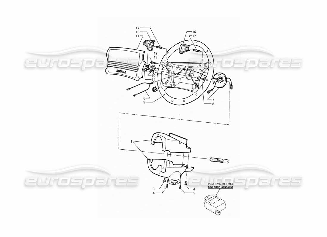 maserati qtp. 3.2 v8 (1999) volante con schema parte airbag